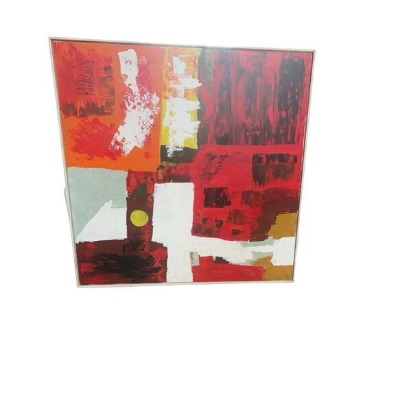Vintage Original Lee Reynolds Signed Abstract Oil Painting on Canvas. 1960-1967 - Picture 2 of 7